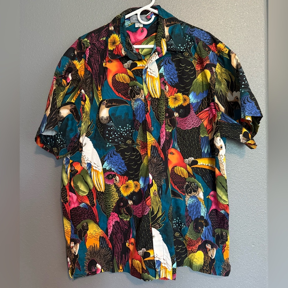 High Seas Trading Co. Colorful Parrot Print Men's Shirt